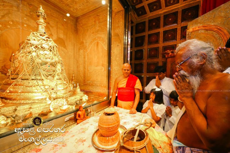 The greatest offering to the Sacred Tooth Relic by the indigenous community. It is an ancient custom to offer (pooja) the best honey taken from the jungles to the Sacred Tooth Relic on the first day of Randoli Procession.